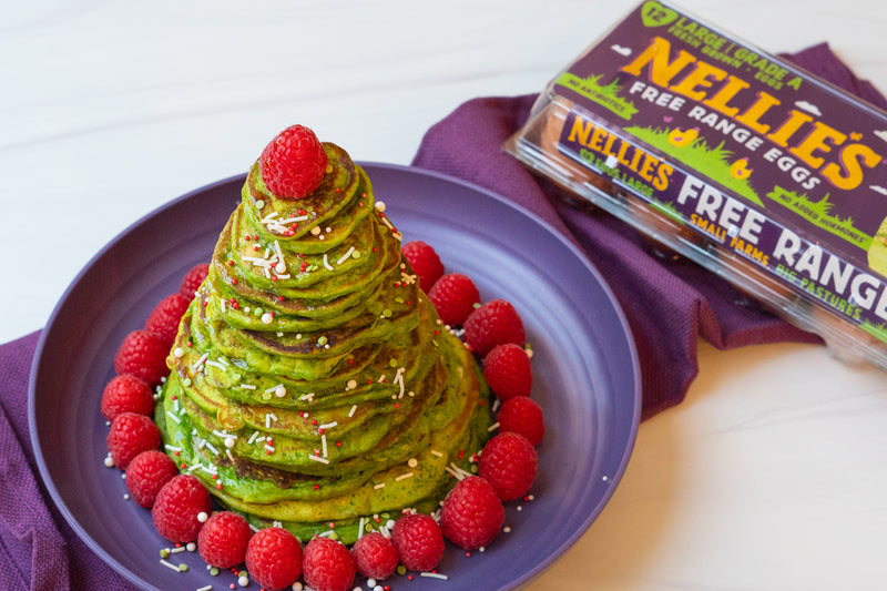 Healthy Christmas Tree Pancakes